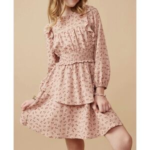Hayden Girls $63 Ruffle Lace Layered Dress Bohemian Coquette Prairie Milkmaid
